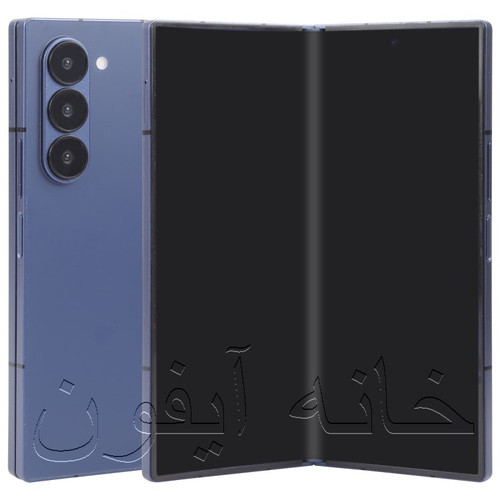 ماکت گوشی سامسونگ گلکسی زد فولد 6، مشکی، در حالت باز با نمایشگر تقلیدی 7.6 اینچی، لولای تاشو و طراحی مشابه نسخه اصلی